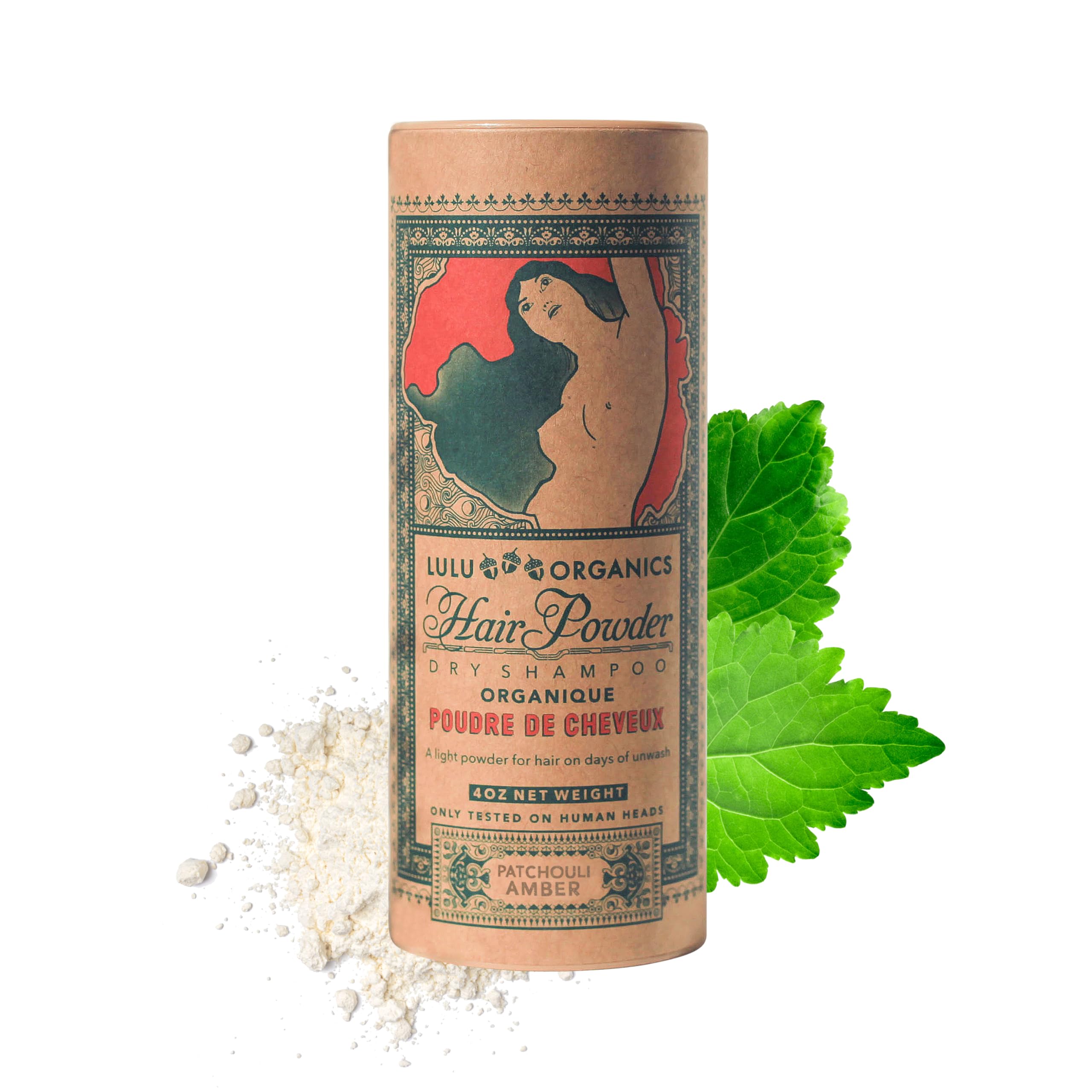 Non Aerosol Dry Shampoo Powder for Dark, Blonde and Oily Hair, All Natural Organic Hair and Body Powder, Paraben &Talc free No White Cast Synthetic Fragrance, Patchouli and Amber - 4oz